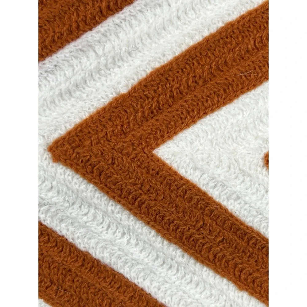 Pottery Barn Pillow Sham Chevron Knit Embroidered‎ Cottagecore Farmhouse